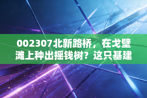 002307北新路桥,在戈壁滩上种出摇钱树?这只基建老将的突围与困局