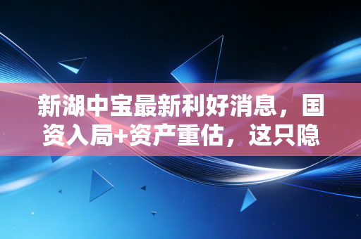 新湖中宝最新利好消息,国资入局+资产重估,这只隐形富豪能否迎来价值回归?