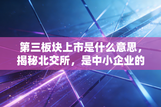 第三板块上市是什么意思,揭秘北交所,是中小企业的成人礼还是散户的修罗场?