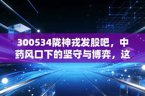 300534陇神戎发股吧,中药风口下的坚守与博弈,这只甘肃药茅能否迎来第二春?