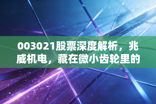 003021股票深度解析,兆威机电,藏在微小齿轮里的万亿赛道野心