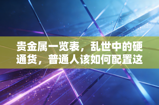 贵金属一览表,乱世中的硬通货,普通人该如何配置这份安全感?