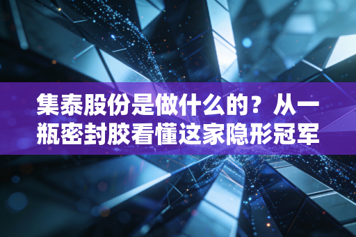 集泰股份是做什么的？从一瓶密封胶看懂这家隐形冠军的转型野心