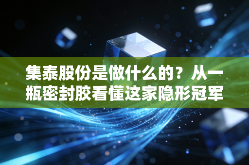 集泰股份是做什么的？从一瓶密封胶看懂这家隐形冠军的转型野心