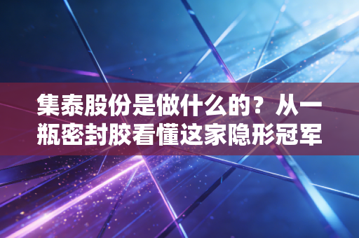 集泰股份是做什么的？从一瓶密封胶看懂这家隐形冠军的转型野心