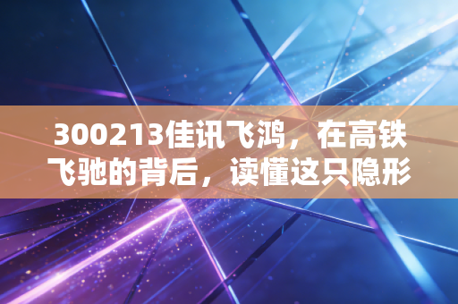 300213佳讯飞鸿,在高铁飞驰的背后,读懂这只隐形冠军的硬核逻辑