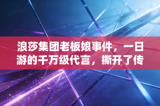 浪莎集团老板娘事件,一日游的千万级代言,撕开了传统家族企业转型的遮羞布