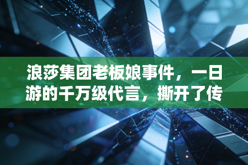 浪莎集团老板娘事件,一日游的千万级代言,撕开了传统家族企业转型的遮羞布