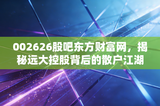 002626股吧东方财富网,揭秘远大控股背后的散户江湖,一场关于耐心与博弈的修行