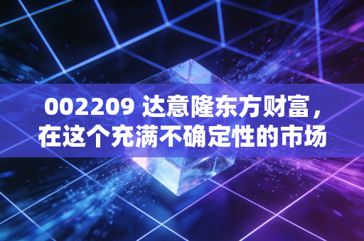 002209 达意隆东方财富,在这个充满不确定性的市场里,聊聊卖铲子的隐形冠军与散户的焦虑