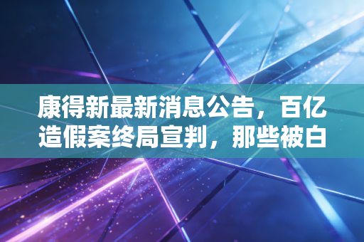 康得新最新消息公告，百亿造假案终局宣判，那些被白马咬伤的股民还好吗？