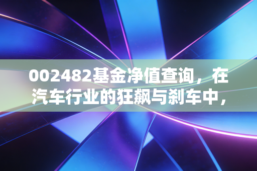 002482基金净值查询,在汽车行业的狂飙与刹车中,我们该如何拿住手中的筹码?