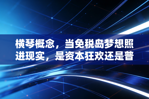 横琴概念,当免税岛梦想照进现实,是资本狂欢还是普通人最后的上车机会?