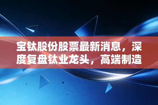 宝钛股份股票最新消息，深度复盘钛业龙头，高端制造风口下的硬核成色几何？