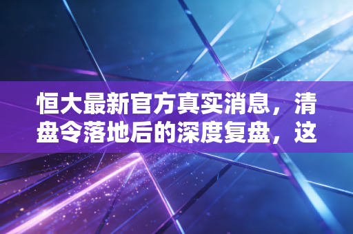 恒大最新官方真实消息，清盘令落地后的深度复盘，这场万亿级泡沫究竟给谁留下了什么？