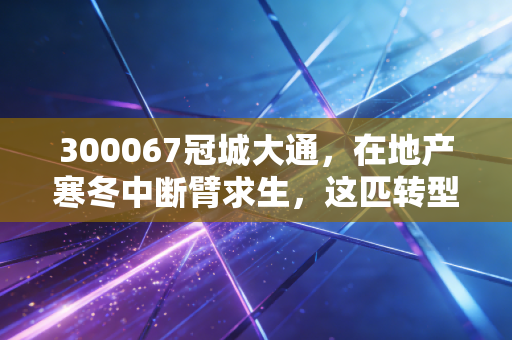 300067冠城大通,在地产寒冬中断臂求生,这匹转型黑马能跑多远?