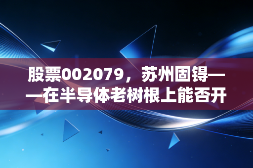 股票002079,苏州固锝——在半导体老树根上能否开出新能源的绚烂之花?