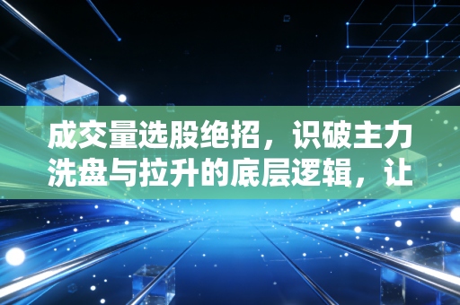 成交量选股绝招,识破主力洗盘与拉升的底层逻辑,让你不再做接盘侠