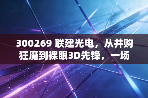 300269 联建光电,从并购狂魔到裸眼3D先锋,一场惊心动魄的救赎之路