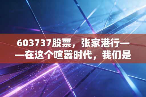 603737股票，张家港行——在这个喧嚣时代，我们是否需要这样一位老实人？