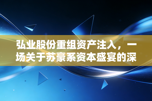 弘业股份重组资产注入，一场关于苏豪系资本盛宴的深度猜想与冷静思考