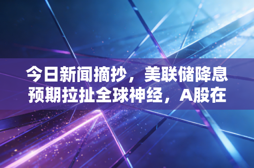 今日新闻摘抄,美联储降息预期拉扯全球神经,A股在3000点反复横跳,普通人该如何守住钱袋子?