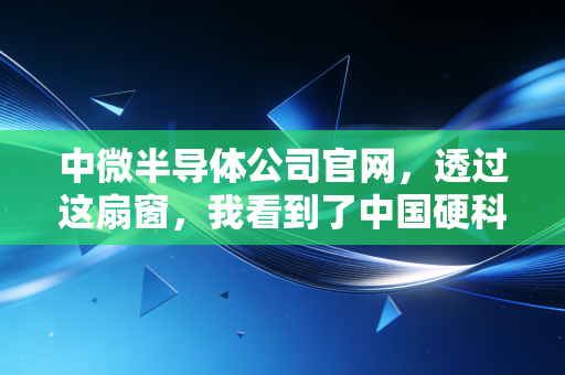 中微半导体公司官网,透过这扇窗,我看到了中国硬科技的倔强与浪漫