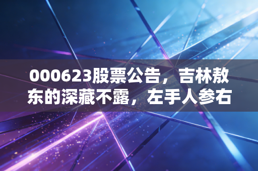 000623股票公告,吉林敖东的深藏不露,左手人参右手券商,这到底是宝藏还是鸡肋?