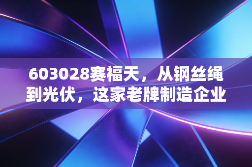 603028赛福天,从钢丝绳到光伏,这家老牌制造企业的换血之路能走多远?