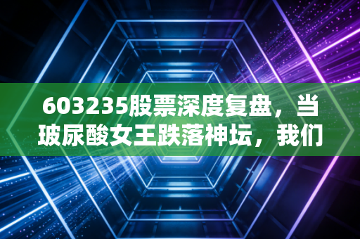 603235股票深度复盘,当玻尿酸女王跌落神坛,我们该恐慌还是贪婪?