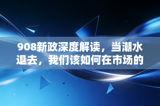 908新政深度解读,当潮水退去,我们该如何在市场的阵痛中寻找真正的价值?