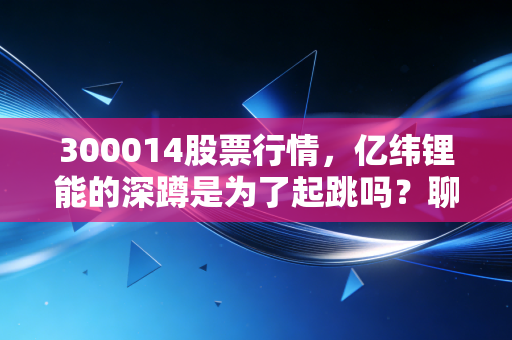 300014股票行情,亿纬锂能的深蹲是为了起跳吗?聊聊这只电池股的当下与未来