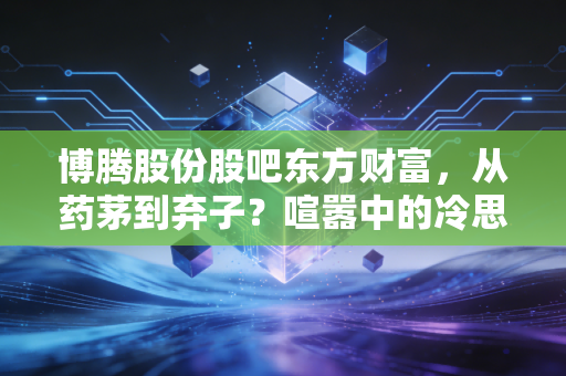 博腾股份股吧东方财富,从药茅到弃子?喧嚣中的冷思考与价值重估
