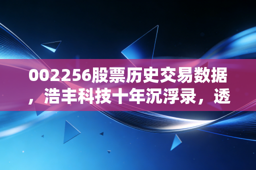 002256股票历史交易数据,浩丰科技十年沉浮录,透过K线看懂人性的贪婪与恐惧