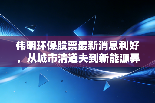 伟明环保股票最新消息利好,从城市清道夫到新能源弄潮儿,深度解析背后的投资逻辑