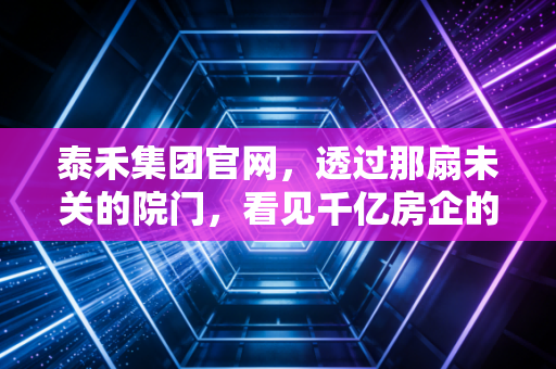 泰禾集团官网,透过那扇未关的院门,看见千亿房企的落寞与苍凉