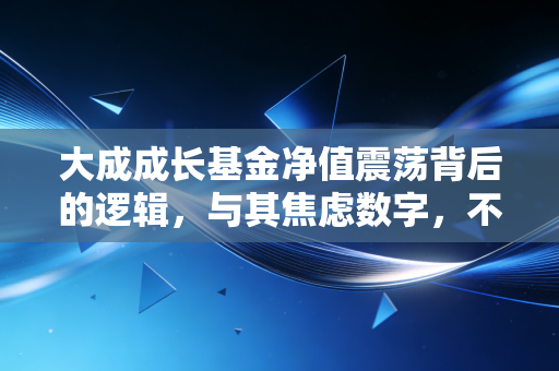 大成成长基金净值震荡背后的逻辑,与其焦虑数字,不如看懂成长的代价