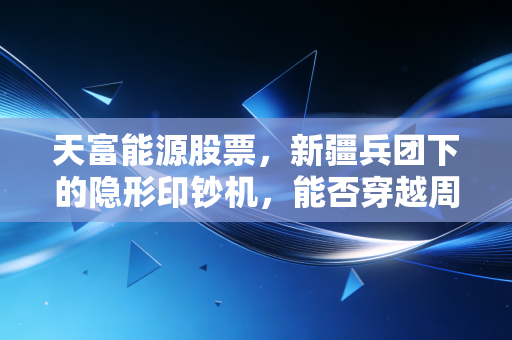 天富能源股票,新疆兵团下的隐形印钞机,能否穿越周期的稳健选择?
