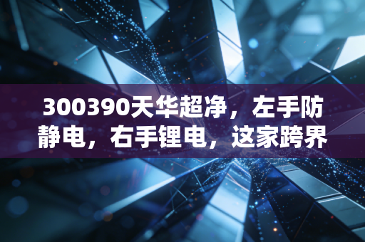 300390天华超净,左手防静电,右手锂电,这家跨界王还能重回巅峰吗?
