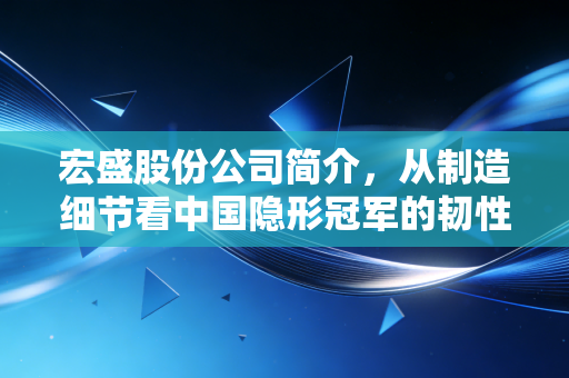 宏盛股份公司简介，从制造细节看中国隐形冠军的韧性与突围
