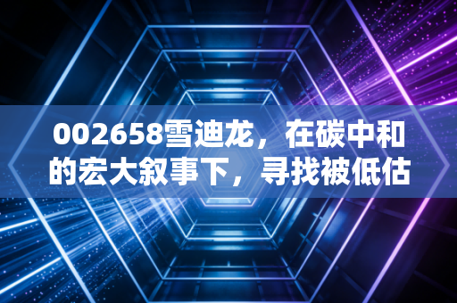 002658雪迪龙，在碳中和的宏大叙事下，寻找被低估的环境哨兵