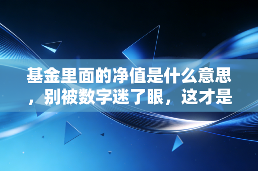 基金里面的净值是什么意思,别被数字迷了眼,这才是你赚钱的真相
