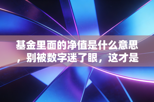 基金里面的净值是什么意思,别被数字迷了眼,这才是你赚钱的真相