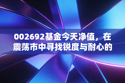 002692基金今天净值,在震荡市中寻找锐度与耐心的平衡点