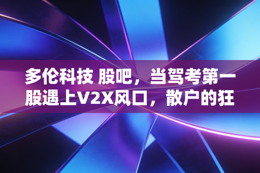 多伦科技 股吧，当驾考第一股遇上V2X风口，散户的狂欢还是价值投资的洼地？