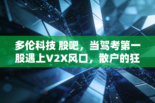 多伦科技 股吧，当驾考第一股遇上V2X风口，散户的狂欢还是价值投资的洼地？