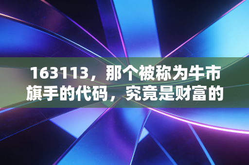 163113,那个被称为牛市旗手的代码,究竟是财富的快车还是过山车?