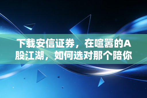 下载安信证券,在喧嚣的A股江湖,如何选对那个陪你穿越牛熊的战友?