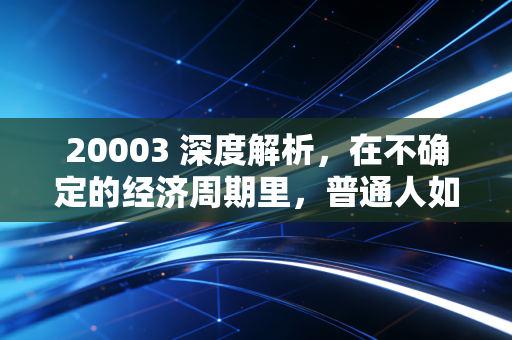 20003 深度解析,在不确定的经济周期里,普通人如何守住自己的财富?
