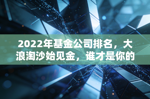 2022年基金公司排名，大浪淘沙始见金，谁才是你的真命天子？